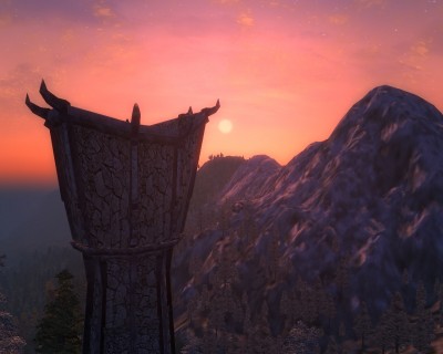 Sonneaufgang hinter dem Unfathomed Tower.